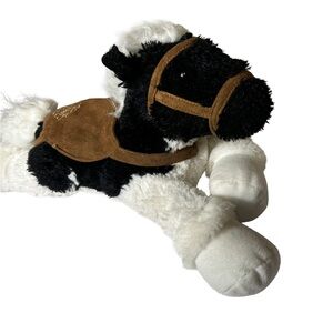 Adorable Black and White Stuffed Horse Toy